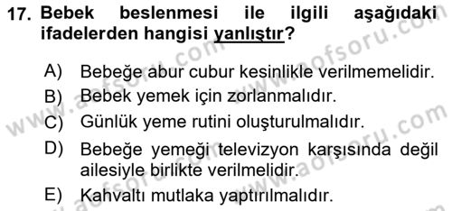 Engelli Bakımı ve Rehabilitasyonunu Planlama Dersi 2018 - 2019 Yılı (Final) Dönem Sonu Sınav Soruları 17. Soru