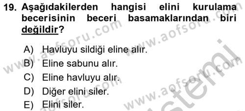 Engelli Bakımı ve Rehabilitasyonunu Planlama Dersi 2018 - 2019 Yılı Yaz Okulu Sınav Soruları 19. Soru