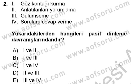 Engelli Bakımı ve Rehabilitasyonunu Planlama Dersi 2018 - 2019 Yılı Yaz Okulu Sınav Soruları 2. Soru
