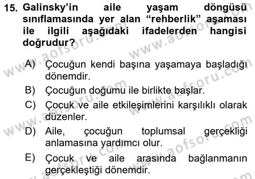 Engelli Bakımı ve Rehabilitasyonunu Planlama Dersi 2020 - 2021 Yılı Yaz Okulu Sınav Soruları 15. Soru