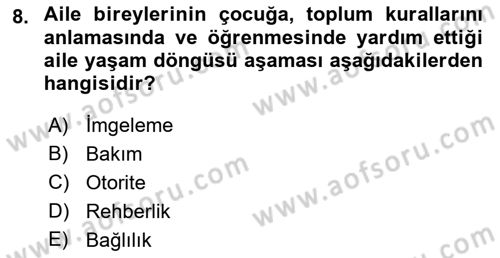 Engelli Bakımı ve Rehabilitasyonunu Planlama Dersi 2021 - 2022 Yılı (Vize) Ara Sınav Soruları 8. Soru