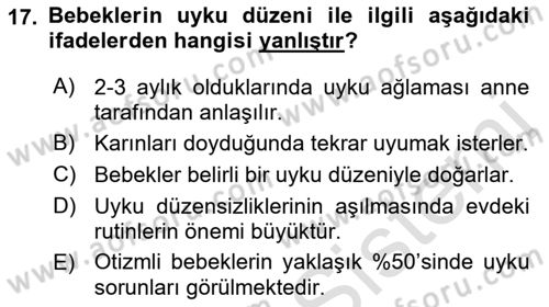 Engelli Bakımı ve Rehabilitasyonunu Planlama Dersi 2021 - 2022 Yılı (Final) Dönem Sonu Sınav Soruları 17. Soru