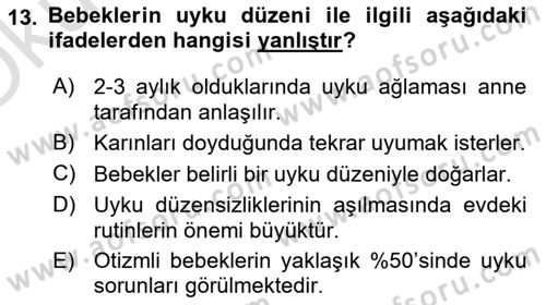 Engelli Bakımı ve Rehabilitasyonunu Planlama Dersi 2021 - 2022 Yılı Yaz Okulu Sınav Soruları 13. Soru