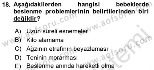 Engelli Bakımı ve Rehabilitasyonunu Planlama Dersi 2021 - 2022 Yılı Yaz Okulu Sınav Soruları 18. Soru