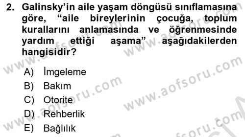 Engelli Bakımı ve Rehabilitasyonunu Planlama Dersi 2021 - 2022 Yılı Yaz Okulu Sınav Soruları 2. Soru