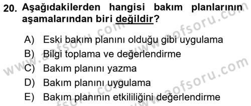 Engelli Bakımı ve Rehabilitasyonunu Planlama Dersi 2021 - 2022 Yılı Yaz Okulu Sınav Soruları 20. Soru