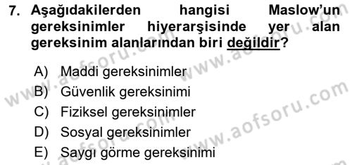 Engelli Bakımı ve Rehabilitasyonunu Planlama Dersi 2021 - 2022 Yılı Yaz Okulu Sınav Soruları 7. Soru