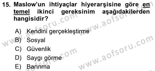 Engelli Bakımı ve Rehabilitasyonunu Planlama Dersi 2022 - 2023 Yılı Yaz Okulu Sınav Soruları 15. Soru