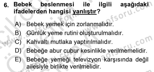 Engelli Bakımı ve Rehabilitasyonunu Planlama Dersi 2022 - 2023 Yılı Yaz Okulu Sınav Soruları 6. Soru