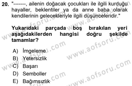 Engelli Bakımı ve Rehabilitasyonunu Planlama Dersi 2023 - 2024 Yılı (Vize) Ara Sınav Soruları 20. Soru