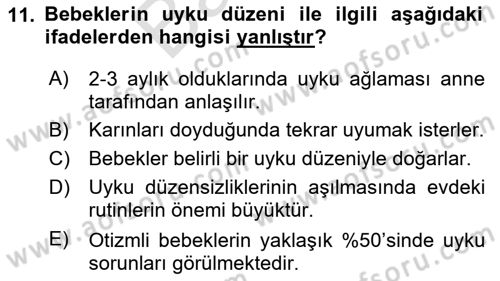 Engelli Bakımı ve Rehabilitasyonunu Planlama Dersi 2023 - 2024 Yılı (Final) Dönem Sonu Sınav Soruları 11. Soru