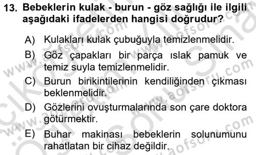 Engelli Bakımı ve Rehabilitasyonunu Planlama Dersi 2023 - 2024 Yılı (Final) Dönem Sonu Sınav Soruları 13. Soru