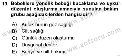 Engelli Bakımı ve Rehabilitasyonunu Planlama Dersi 2024 - 2025 Yılı (Final) Dönem Sonu Sınav Soruları 19. Soru