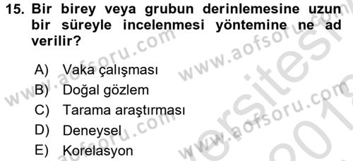 İnsan ve Davranış Dersi Ara Sınavı Deneme Sınav Soruları 15. Soru