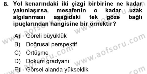 İnsan ve Davranış Dersi Ara Sınavı Deneme Sınav Soruları 8. Soru