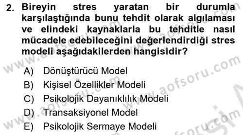 İnsan ve Davranış Dersi 2018 - 2019 Yılı 3 Ders Sınav Soruları 2. Soru