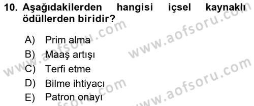 İnsan ve Davranış Dersi Ara Sınavı Deneme Sınav Soruları 10. Soru