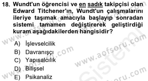 İnsan ve Davranış Dersi Ara Sınavı Deneme Sınav Soruları 18. Soru