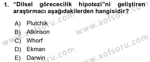 İnsan ve Davranış Dersi 2018 - 2019 Yılı Yaz Okulu Sınav Soruları 1. Soru