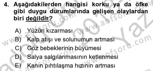 İnsan ve Davranış Dersi 2018 - 2019 Yılı Yaz Okulu Sınav Soruları 4. Soru