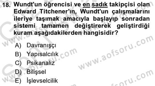 İnsan ve Davranış Dersi 2019 - 2020 Yılı (Final) Dönem Sonu Sınav Soruları 18. Soru