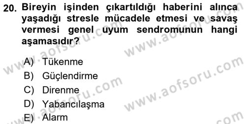 İnsan ve Davranış Dersi 2019 - 2020 Yılı (Final) Dönem Sonu Sınav Soruları 20. Soru
