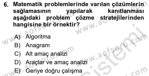 İnsan ve Davranış Dersi 2019 - 2020 Yılı (Final) Dönem Sonu Sınav Soruları 6. Soru