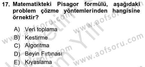 İnsan ve Davranış Dersi 2020 - 2021 Yılı Yaz Okulu Sınav Soruları 17. Soru