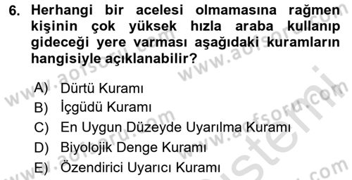 İnsan ve Davranış Dersi 2020 - 2021 Yılı Yaz Okulu Sınav Soruları 6. Soru