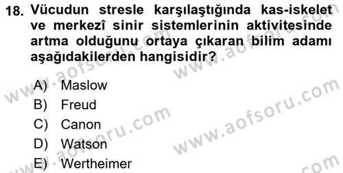 İnsan ve Davranış Dersi 2021 - 2022 Yılı (Final) Dönem Sonu Sınav Soruları 18. Soru
