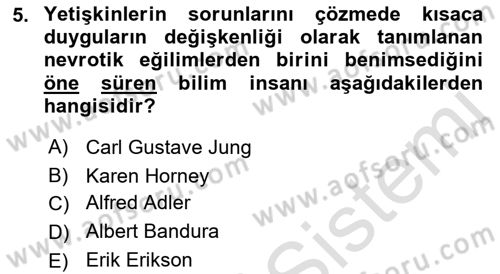 İnsan ve Davranış Dersi 2021 - 2022 Yılı (Final) Dönem Sonu Sınav Soruları 5. Soru