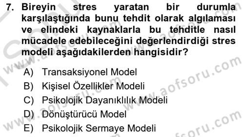 İnsan ve Davranış Dersi 2021 - 2022 Yılı (Final) Dönem Sonu Sınav Soruları 7. Soru