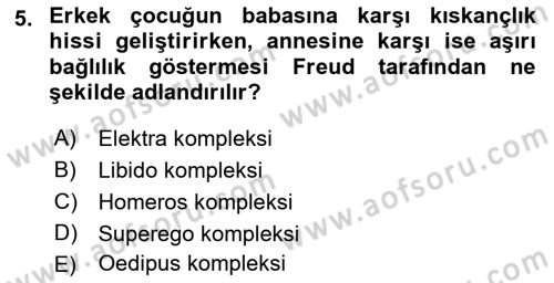 İnsan ve Davranış Dersi 2021 - 2022 Yılı Yaz Okulu Sınav Soruları 5. Soru