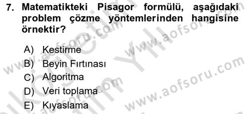 İnsan ve Davranış Dersi 2021 - 2022 Yılı Yaz Okulu Sınav Soruları 7. Soru
