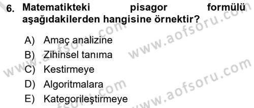 İnsan ve Davranış Dersi 2022 - 2023 Yılı (Final) Dönem Sonu Sınav Soruları 6. Soru
