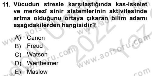 İnsan ve Davranış Dersi 2022 - 2023 Yılı Yaz Okulu Sınav Soruları 11. Soru