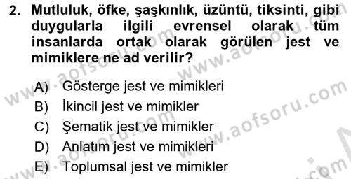 İnsan ve Davranış Dersi 2022 - 2023 Yılı Yaz Okulu Sınav Soruları 2. Soru