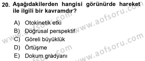 İnsan ve Davranış Dersi Ara Sınavı Deneme Sınav Soruları 20. Soru