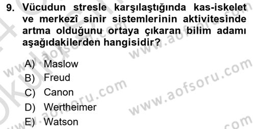 İnsan ve Davranış Dersi 2023 - 2024 Yılı Yaz Okulu Sınav Soruları 9. Soru