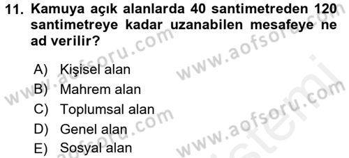 Yaşam Boyu Büyüme ve Gelişim Dersi 2017 - 2018 Yılı (Final) Dönem Sonu Sınav Soruları 11. Soru