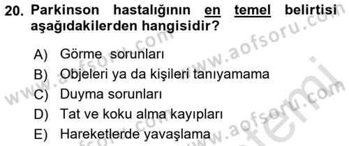 Yaşam Boyu Büyüme ve Gelişim Dersi 2018 - 2019 Yılı 3 Ders Sınav Soruları 20. Soru