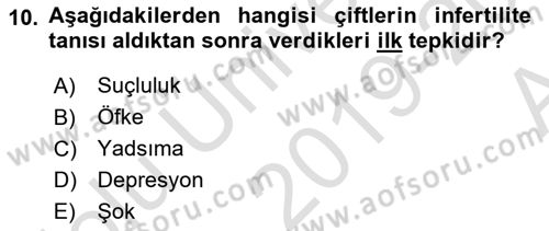 Yaşam Boyu Büyüme ve Gelişim Dersi 2019 - 2020 Yılı (Vize) Ara Sınav Soruları 10. Soru