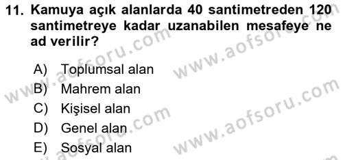 Yaşam Boyu Büyüme ve Gelişim Dersi 2019 - 2020 Yılı (Final) Dönem Sonu Sınav Soruları 11. Soru