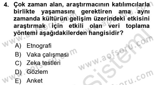 Yaşam Boyu Büyüme ve Gelişim Dersi 2022 - 2023 Yılı (Vize) Ara Sınav Soruları 4. Soru