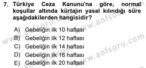 Yaşam Boyu Büyüme ve Gelişim Dersi 2022 - 2023 Yılı (Vize) Ara Sınav Soruları 7. Soru