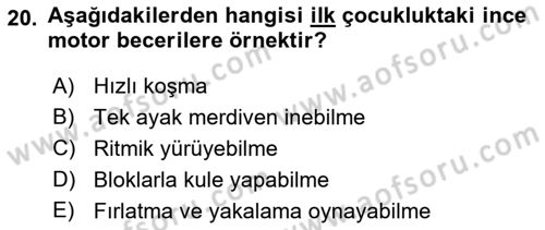 Yaşam Boyu Büyüme ve Gelişim Dersi 2023 - 2024 Yılı (Vize) Ara Sınav Soruları 20. Soru