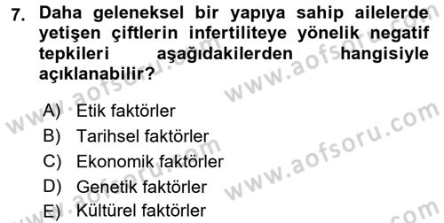 Yaşam Boyu Büyüme ve Gelişim Dersi 2023 - 2024 Yılı (Vize) Ara Sınav Soruları 7. Soru