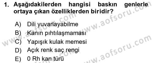Yaşam Boyu Büyüme ve Gelişim Dersi 2023 - 2024 Yılı Yaz Okulu Sınav Soruları 1. Soru