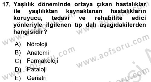 Yaşam Boyu Büyüme ve Gelişim Dersi 2023 - 2024 Yılı Yaz Okulu Sınav Soruları 17. Soru