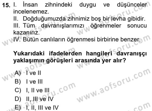 İletişim ve Alternatif İletişim Sistemleri Dersi 2017 - 2018 Yılı (Vize) Ara Sınav Soruları 15. Soru